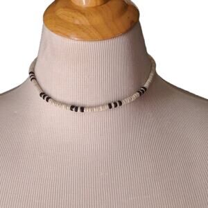 Men's Vintage Heishi Shell Necklace Coconut Disc Beads Surfer Beach Unisex Retro